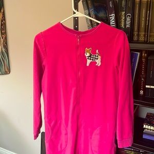 Pink Doggy Onesie with Pockets (Small)